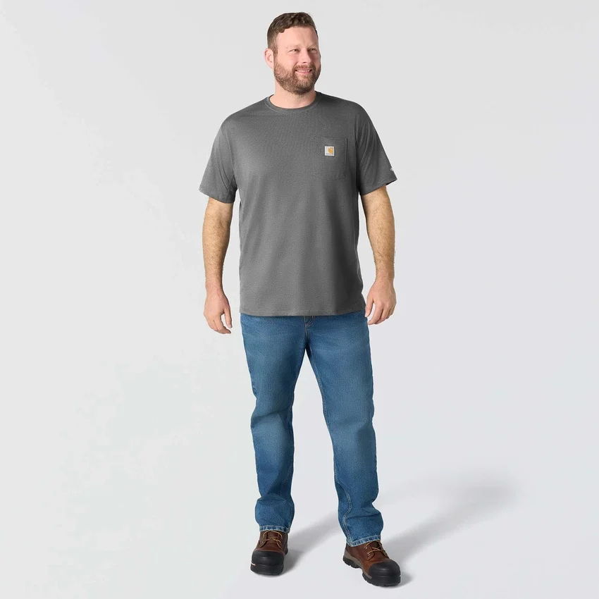 Camiseta de hombre Force de corte holgado con bolsillos y tecnología de absorción de la humedad