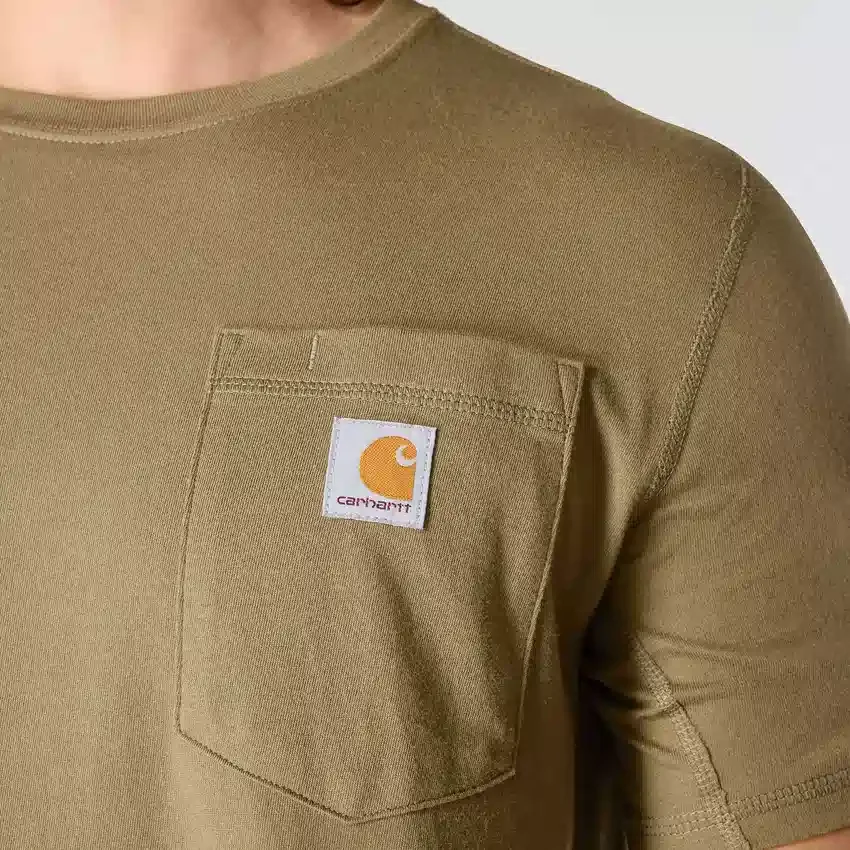 Camiseta de hombre Force de corte holgado con bolsillos y tecnología de absorción de la humedad