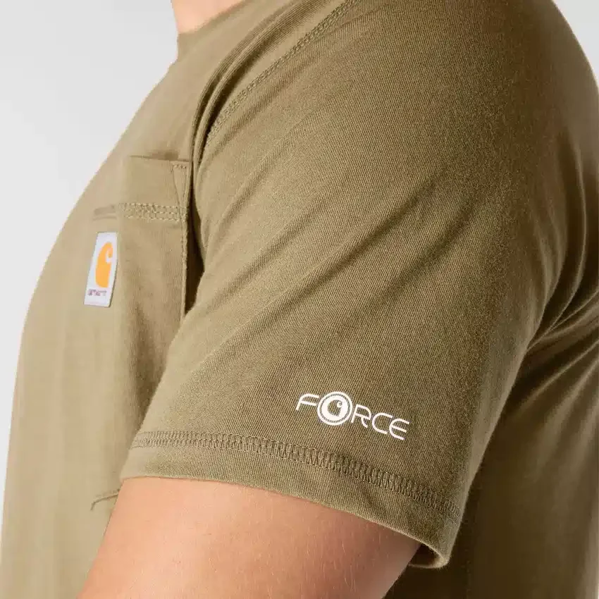 Camiseta de hombre Force de corte holgado con bolsillos y tecnología de absorción de la humedad