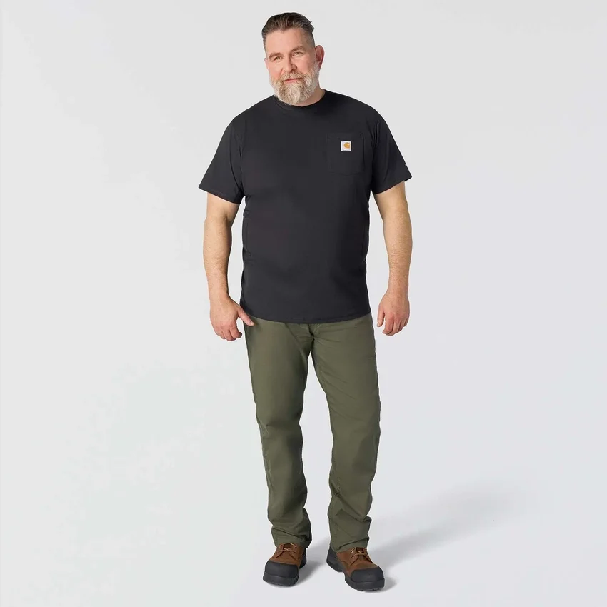 Camiseta de hombre Force de corte holgado con bolsillos y tecnología de absorción de la humedad