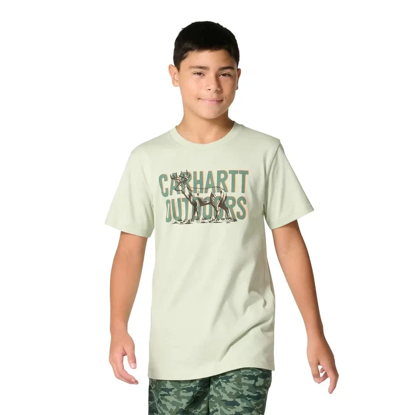 Camiseta de manguitos con ciervo para niño (niños/jóvenes)