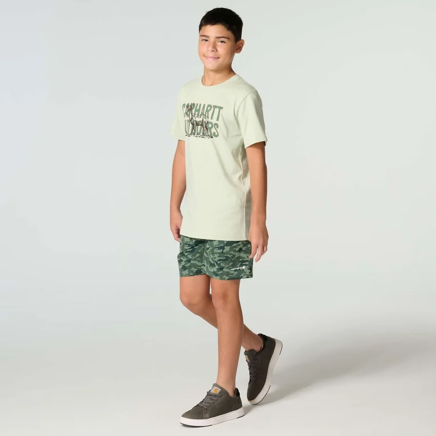 Camiseta de manguitos con ciervo para niño (niños/jóvenes)