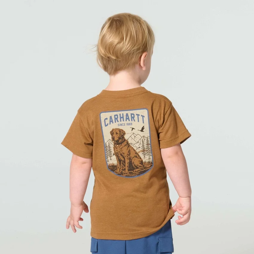 Camiseta de manguitos cortos con diseño de perro para niño (niños pequeños/niños/jóvenes)