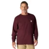 Camiseta de manguitos largos con bolsillo para hombre Dearborn, de corte holgado y tejido grueso