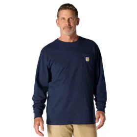 Camiseta de manguitos largos con bolsillo para hombre Dearborn, de corte holgado y tejido grueso