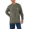 Camiseta de manguitos largos con bolsillo para hombre Dearborn, de corte holgado y tejido grueso