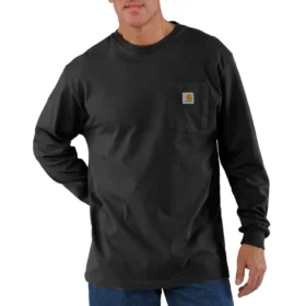 Camiseta de manguitos largos con bolsillo para hombre Dearborn, de corte holgado y tejido grueso