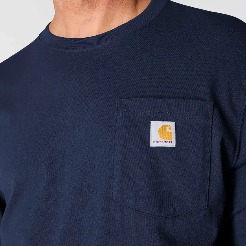 Camiseta de manguitos largos con bolsillo para hombre Dearborn, de corte holgado y tejido grueso