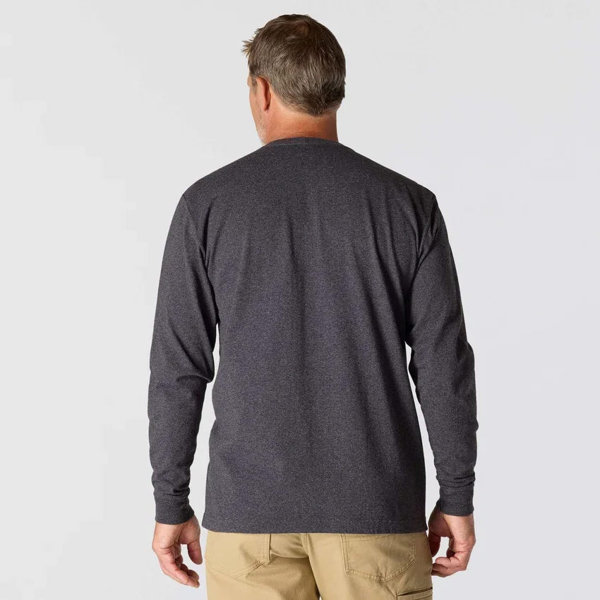 Camiseta de manguitos largos con bolsillo para hombre Dearborn, de corte holgado y tejido grueso