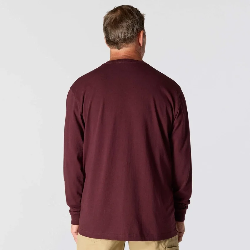 Camiseta de manguitos largos con bolsillo para hombre Dearborn, de corte holgado y tejido grueso