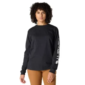 Camiseta de manguitos largos con logo «Dearborn» de corte holgado y tejido grueso para mujer