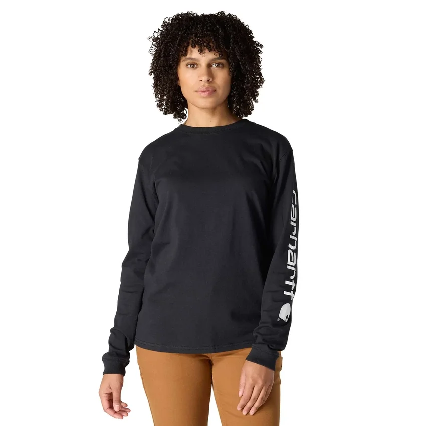 Camiseta de manguitos largos con logo «Dearborn» de corte holgado y tejido grueso para mujer