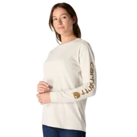 Camiseta de manguitos largos con logo «Dearborn» de corte holgado y tejido grueso para mujer