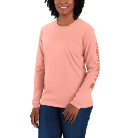 Camiseta de manguitos largos con logo «Dearborn» de corte holgado y tejido grueso para mujer