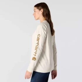 Camiseta de manguitos largos con logo «Dearborn» de corte holgado y tejido grueso para mujer