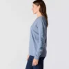Camiseta de manguitos largos con logo «Dearborn» de corte holgado y tejido grueso para mujer