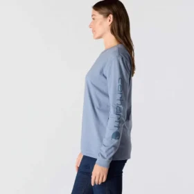 Camiseta de manguitos largos con logo «Dearborn» de corte holgado y tejido grueso para mujer