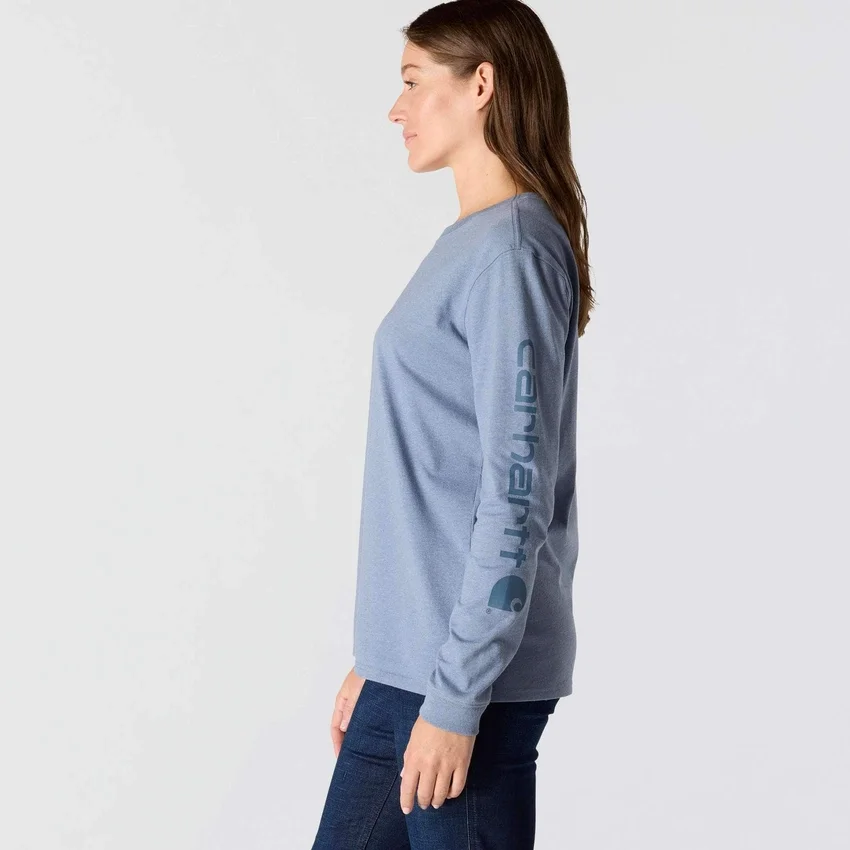 Camiseta de manguitos largos con logo «Dearborn» de corte holgado y tejido grueso para mujer