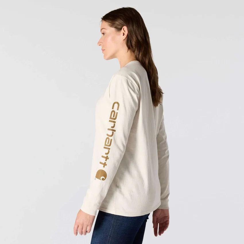 Camiseta de manguitos largos con logo «Dearborn» de corte holgado y tejido grueso para mujer
