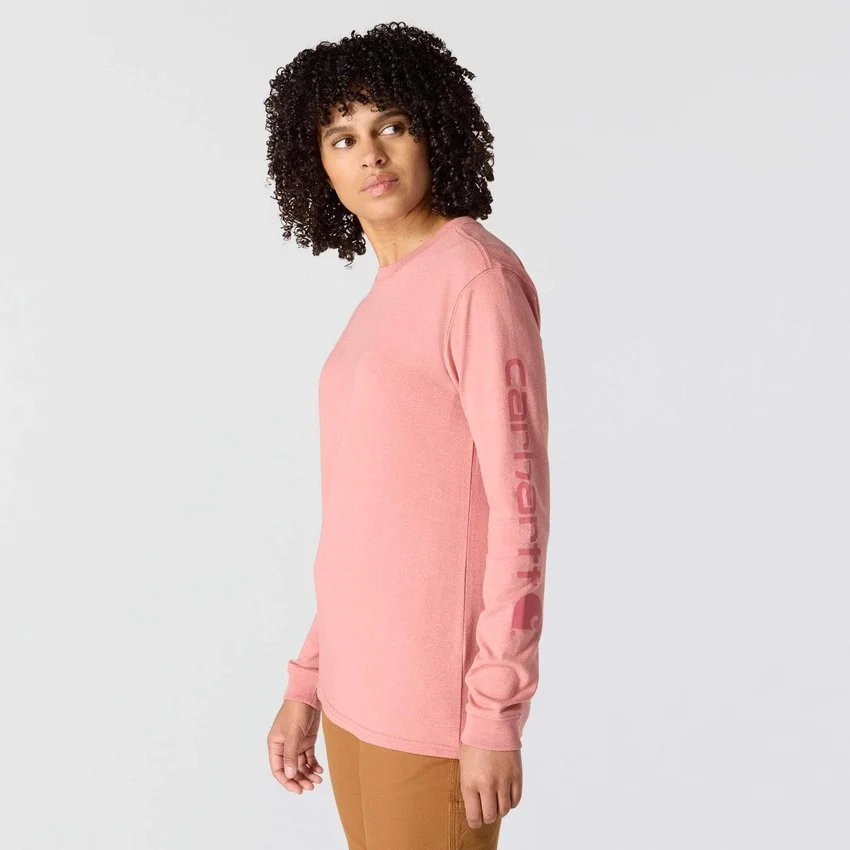 Camiseta de manguitos largos con logo «Dearborn» de corte holgado y tejido grueso para mujer