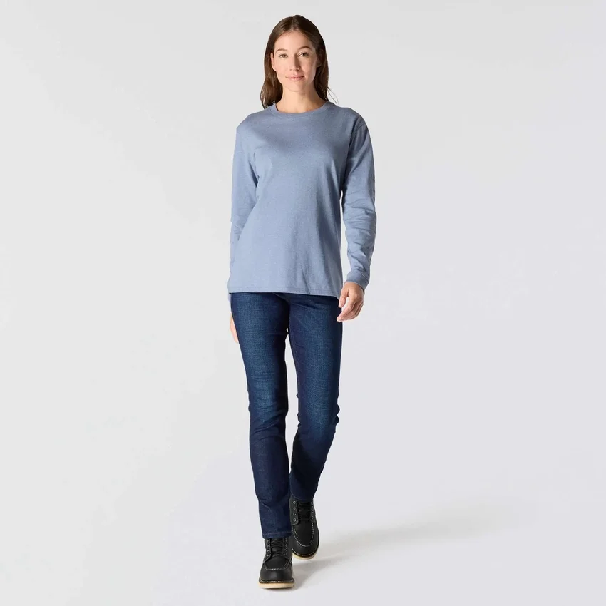 Camiseta de manguitos largos con logo «Dearborn» de corte holgado y tejido grueso para mujer
