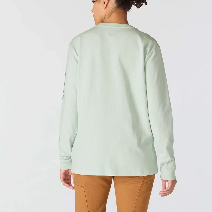Camiseta de manguitos largos con logo «Dearborn» de corte holgado y tejido grueso para mujer