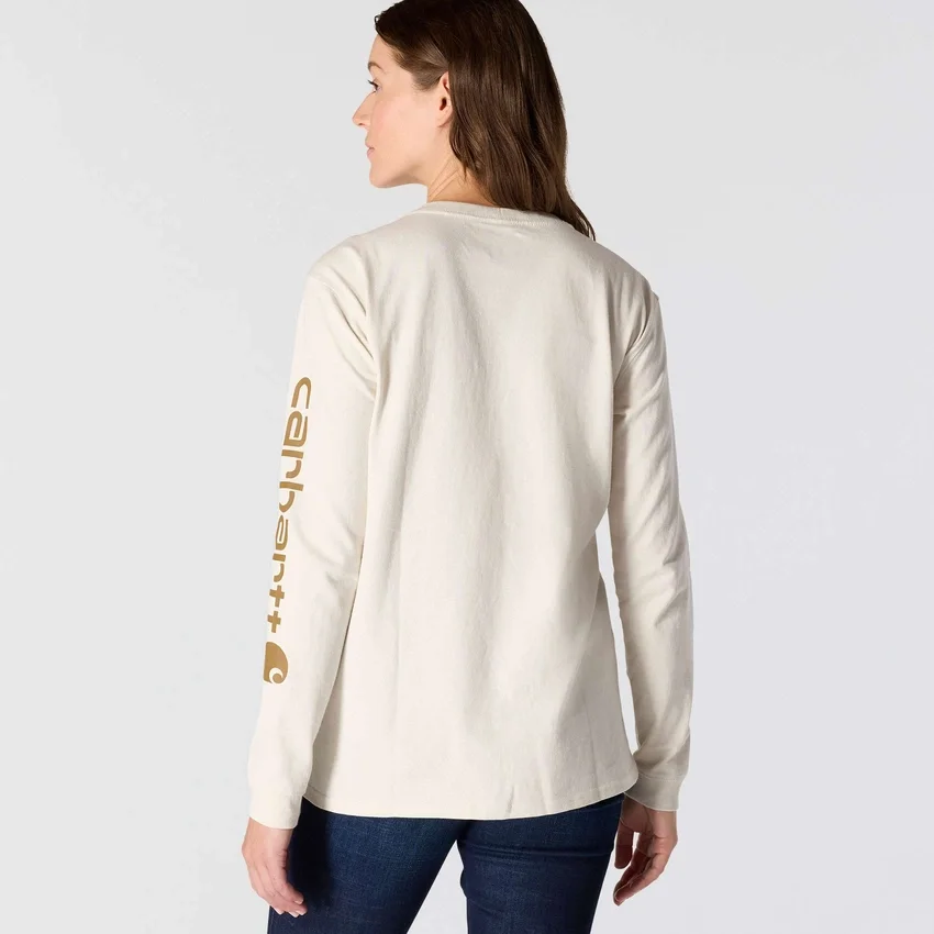 Camiseta de manguitos largos con logo «Dearborn» de corte holgado y tejido grueso para mujer
