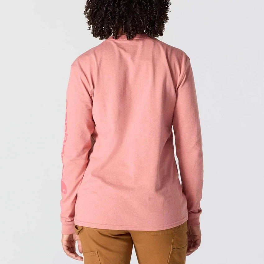 Camiseta de manguitos largos con logo «Dearborn» de corte holgado y tejido grueso para mujer