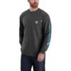 Camiseta de manguitos largos con logotipo «Fr Force Irvine» de corte holgado para hombre - Camisas ignífugas