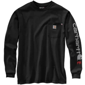 Camiseta de manguitos largos con logotipo «Fr Force Irvine» de corte holgado para hombre - Camisas ignífugas