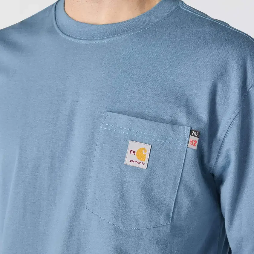 Camiseta de manguitos largos con logotipo «Fr Force Irvine» de corte holgado para hombre - Camisas ignífugas