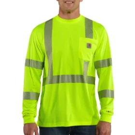 Camiseta de manguitos largos de alta visibilidad Force para hombre, corte holgado, clase 3