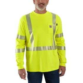 Camiseta de manguitos largos de alta visibilidad Force para hombre, corte holgado, clase 3
