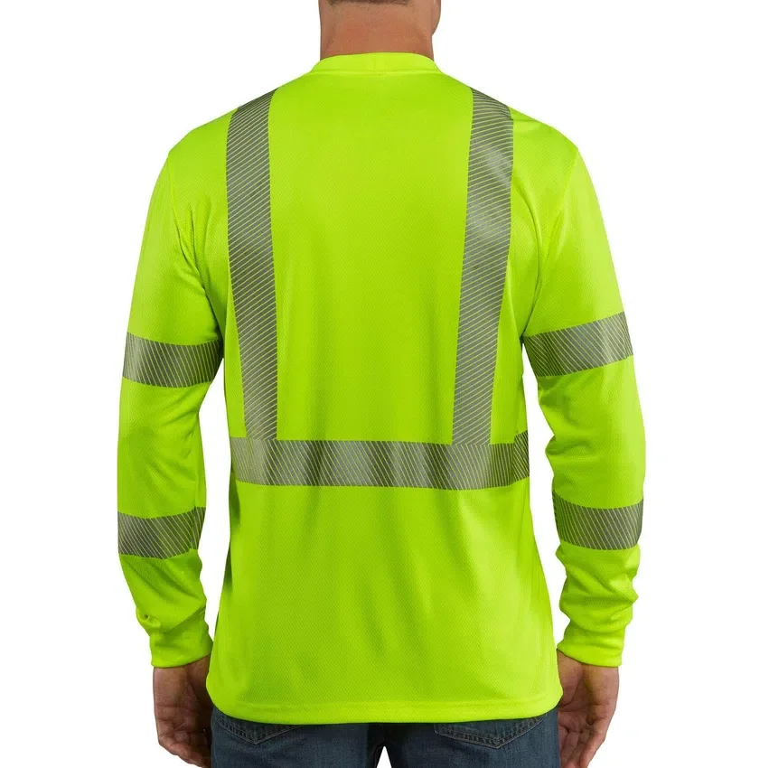 Camiseta de manguitos largos de alta visibilidad Force para hombre, corte holgado, clase 3