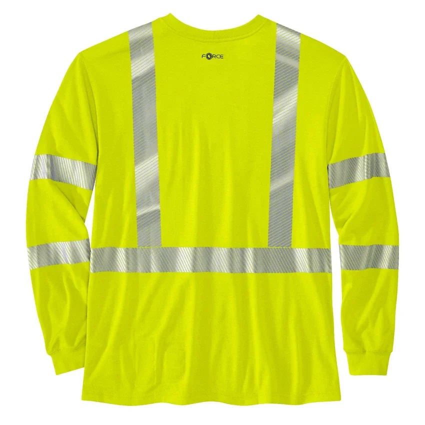 Camiseta de manguitos largos de alta visibilidad Force para hombre, corte holgado, clase 3