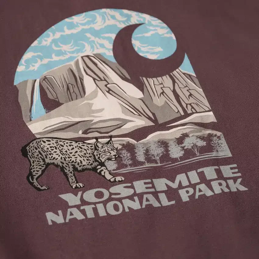 Camiseta de manguitos largos de peso grueso para hombre con diseño del Parque Nacional de Yosemite