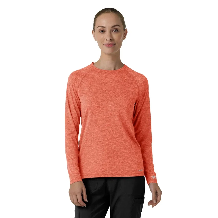Camiseta de manguitos largos de rendimiento jaspeada «Force Sub-Scrubs» para mujer
