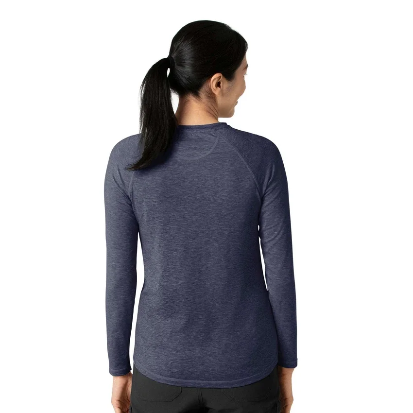 Camiseta de manguitos largos de rendimiento jaspeada «Force Sub-Scrubs» para mujer