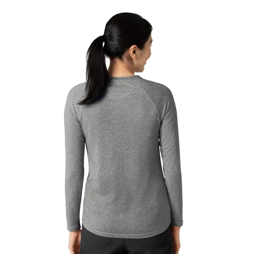 Camiseta de manguitos largos de rendimiento jaspeada «Force Sub-Scrubs» para mujer