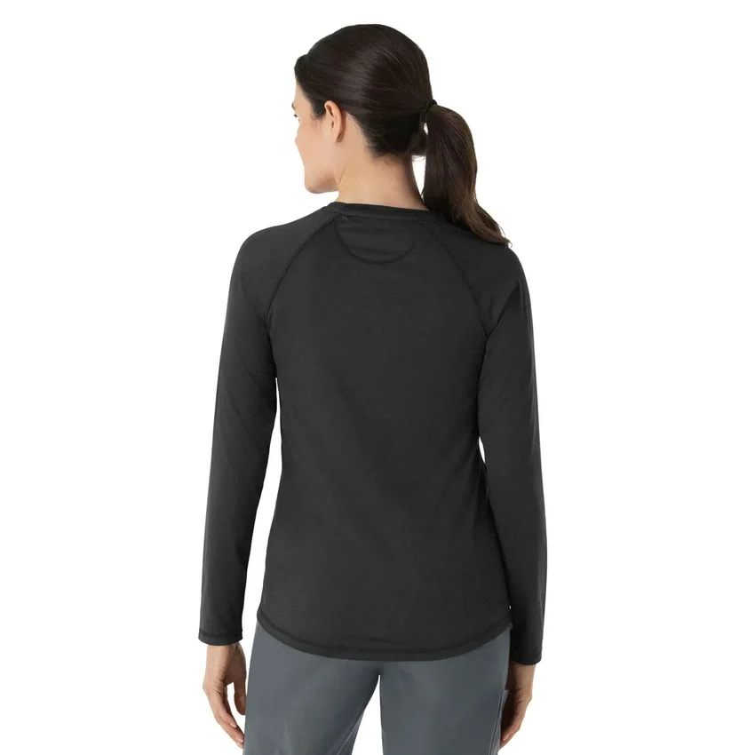 Camiseta de manguitos largos de rendimiento jaspeada «Force Sub-Scrubs» para mujer
