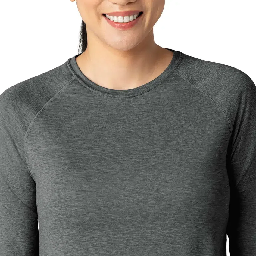 Camiseta de manguitos largos de rendimiento jaspeada «Force Sub-Scrubs» para mujer
