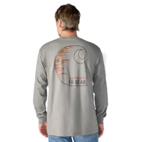 Camiseta de manguitos largos Force Irvine Fr para hombre con estampado de llamas - Camisas ignífugas