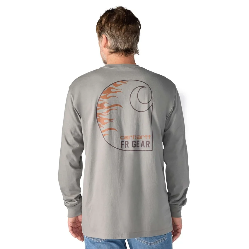 Camiseta de manguitos largos Force Irvine Fr para hombre con estampado de llamas - Camisas ignífugas