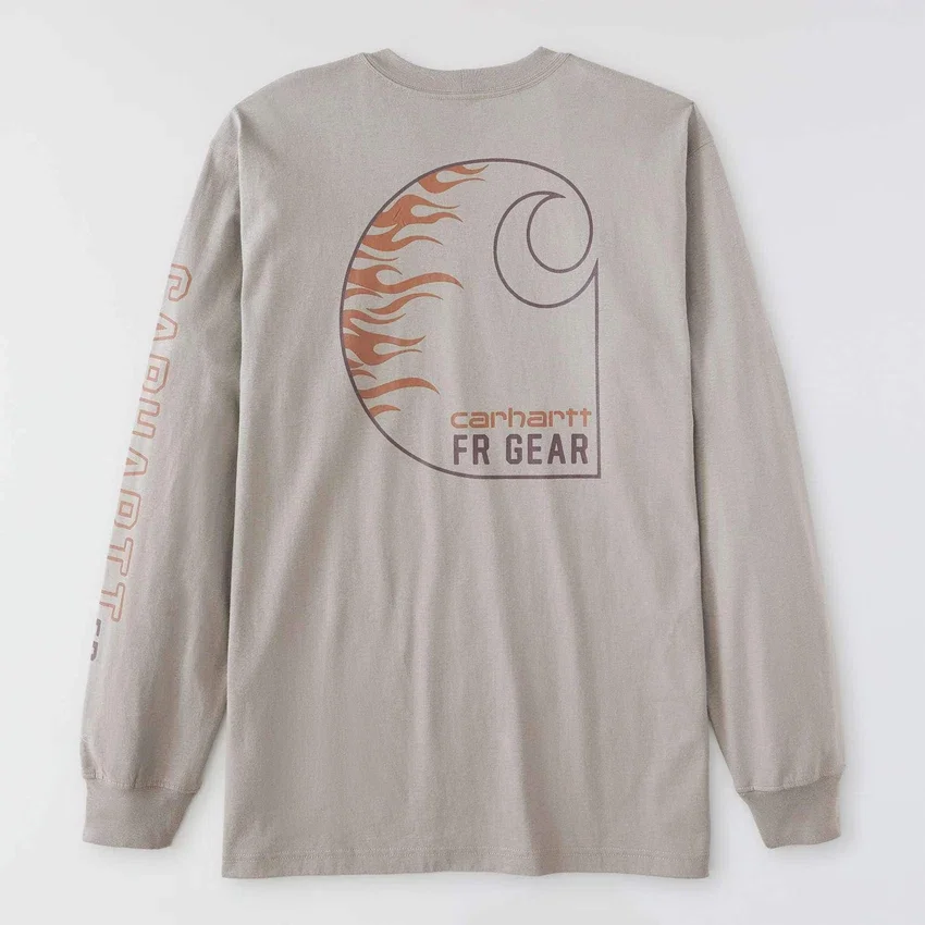 Camiseta de manguitos largos Force Irvine Fr para hombre con estampado de llamas - Camisas ignífugas