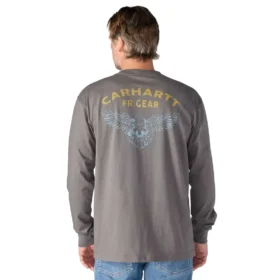 Camiseta de manguitos largos «Force Irvine Fr» para hombre, con tecnología de absorción de la humedad y logotipo del águila - Camisas ignífugas