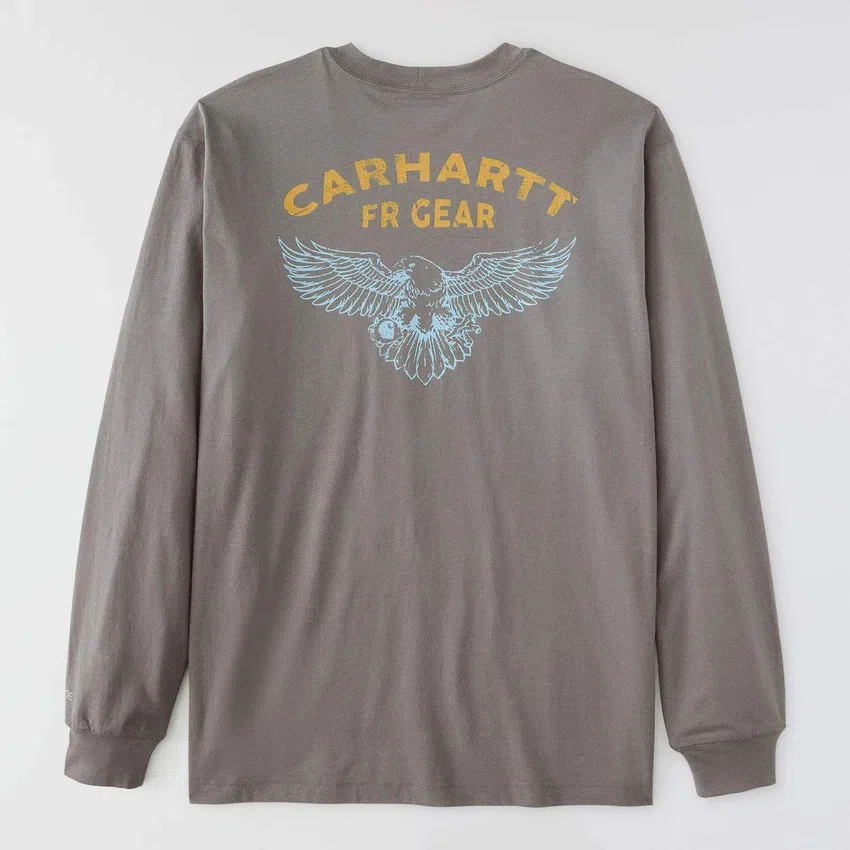 Camiseta de manguitos largos «Force Irvine Fr» para hombre, con tecnología de absorción de la humedad y logotipo del águila - Camisas ignífugas