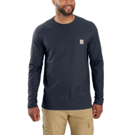 Camiseta de manguitos largos para hombre Force con bolsillo y tejido que absorbe la humedad