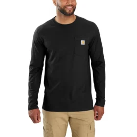 Camiseta de manguitos largos para hombre Force con bolsillo y tejido que absorbe la humedad