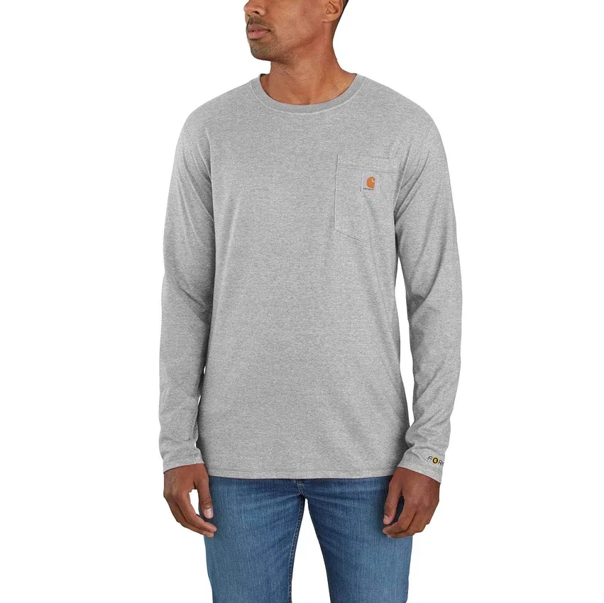 Camiseta de manguitos largos para hombre Force con bolsillo y tejido que absorbe la humedad