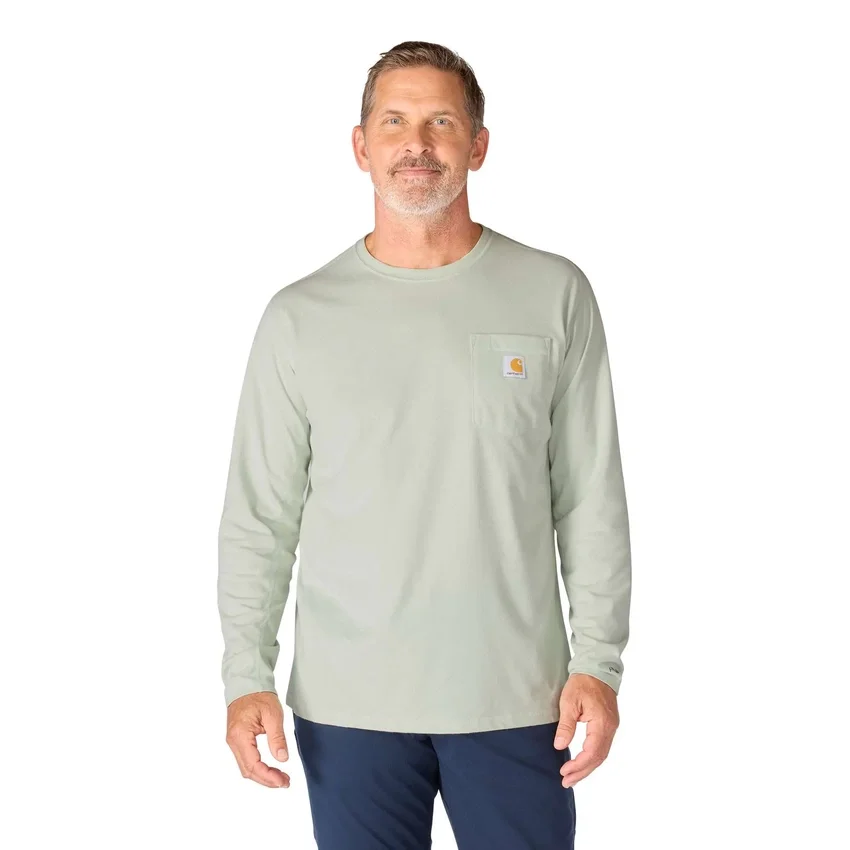 Camiseta de manguitos largos para hombre Force con bolsillo y tejido que absorbe la humedad